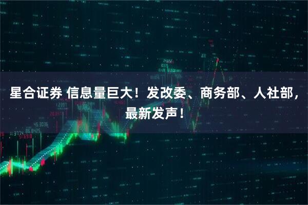 星合证券 信息量巨大！发改委、商务部、人社部，最新发声！