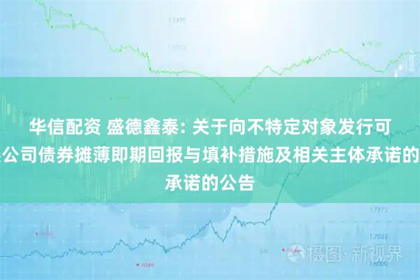 华信配资 盛德鑫泰: 关于向不特定对象发行可转换公司债券摊薄即期回报与填补措施及相关主体承诺的公告