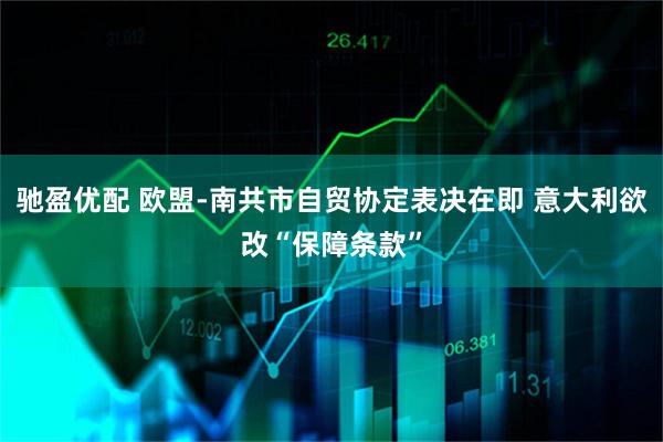 驰盈优配 欧盟-南共市自贸协定表决在即 意大利欲改“保障条款”